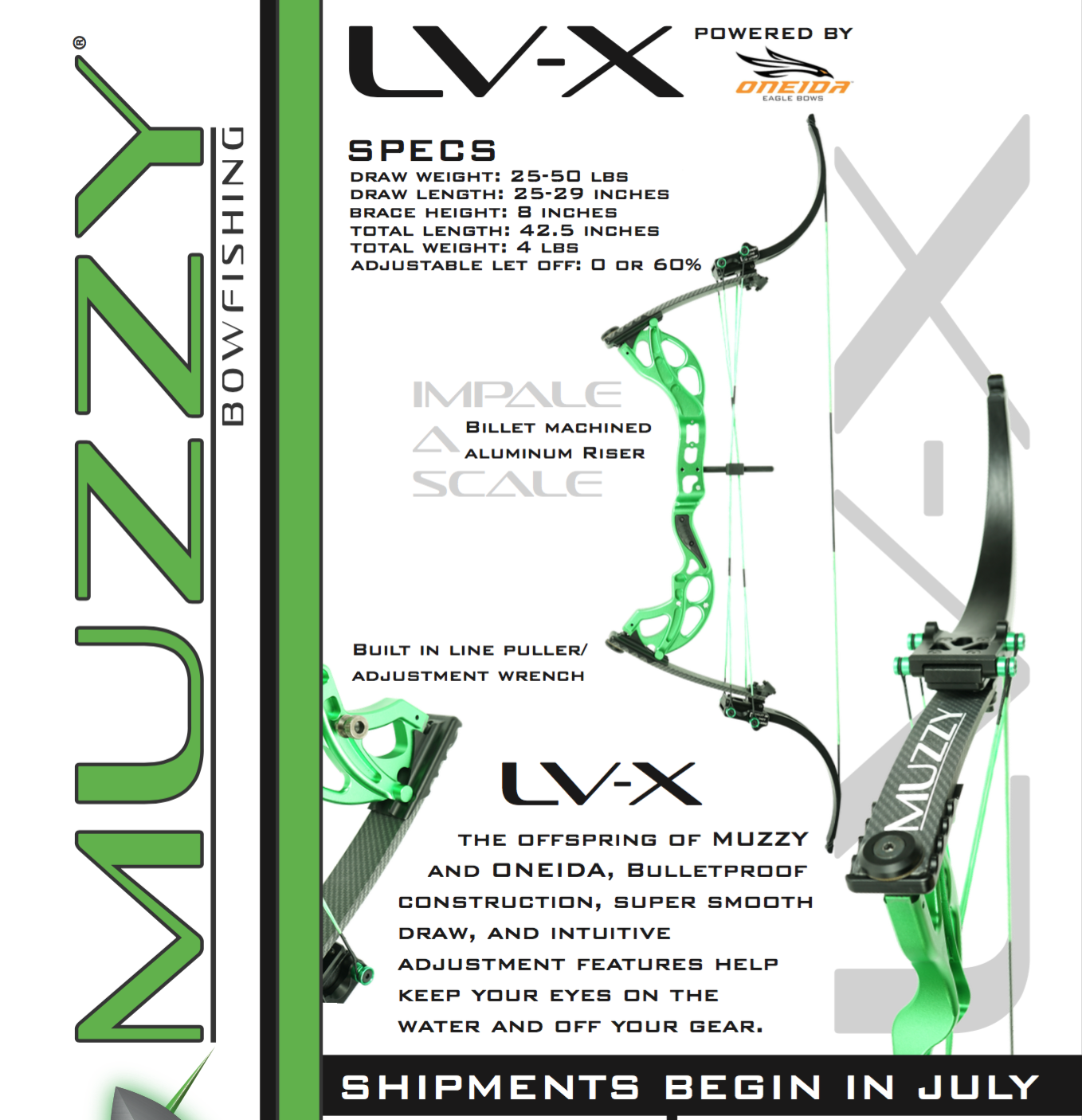 Muzzy Mantis II Bow Fishing Arrow Rest Anodized Aluminum Frame - Black 