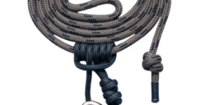 Tethrd Saddle Hunting Rope 11mm Tree Tether / Lineman Belt Timber Brown and Black